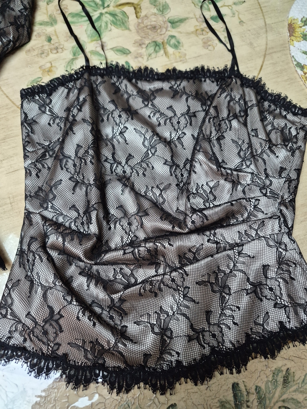 ADRIANNA PAPELL CROSET TOP Black Lace TOP